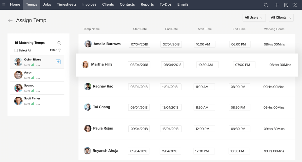 screenshot of Zoho Workerly